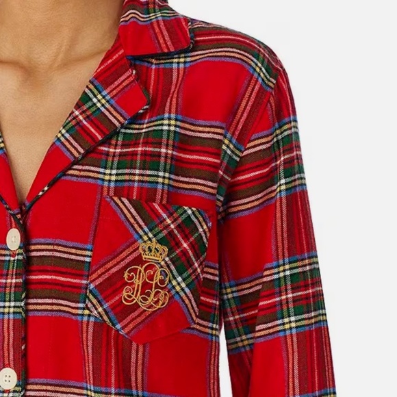 Ralph Lauren Big RED TARTAN PLAID Lightweight Flannel Classic Pajama XS M L XL - Picture 2 of 7
